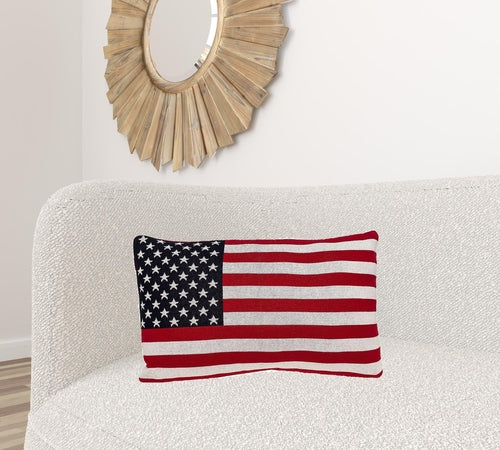 American Flag Lumbar Throw Pillow