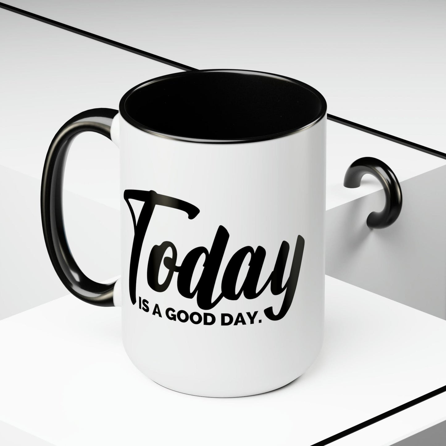 Accent Ceramic Coffee Mug 15oz - Today Is a Good Day Black