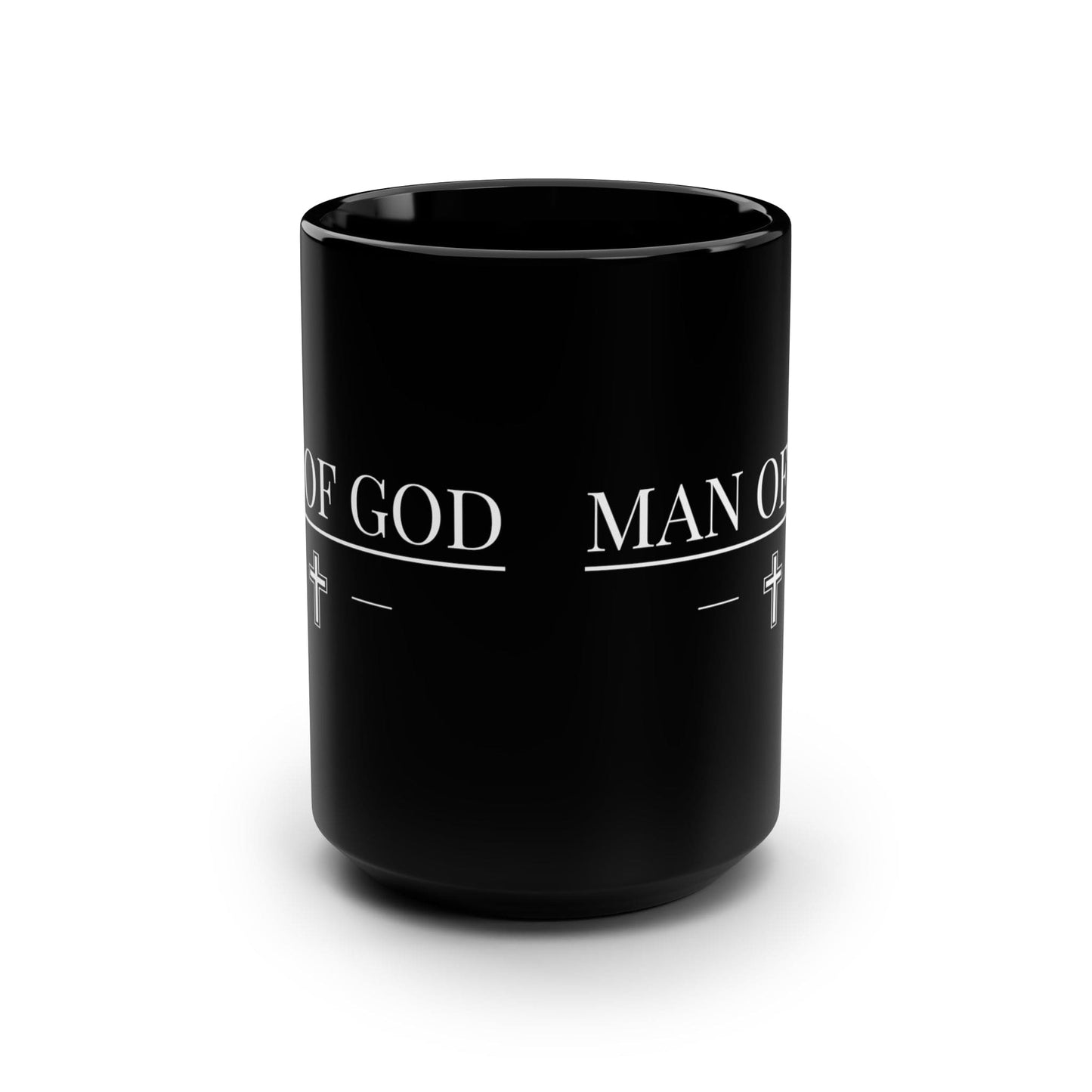 Black Ceramic Mug - 15oz Man Of God Print