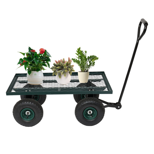 Garden Iron Wood Four Wheel Square Garden Wagon