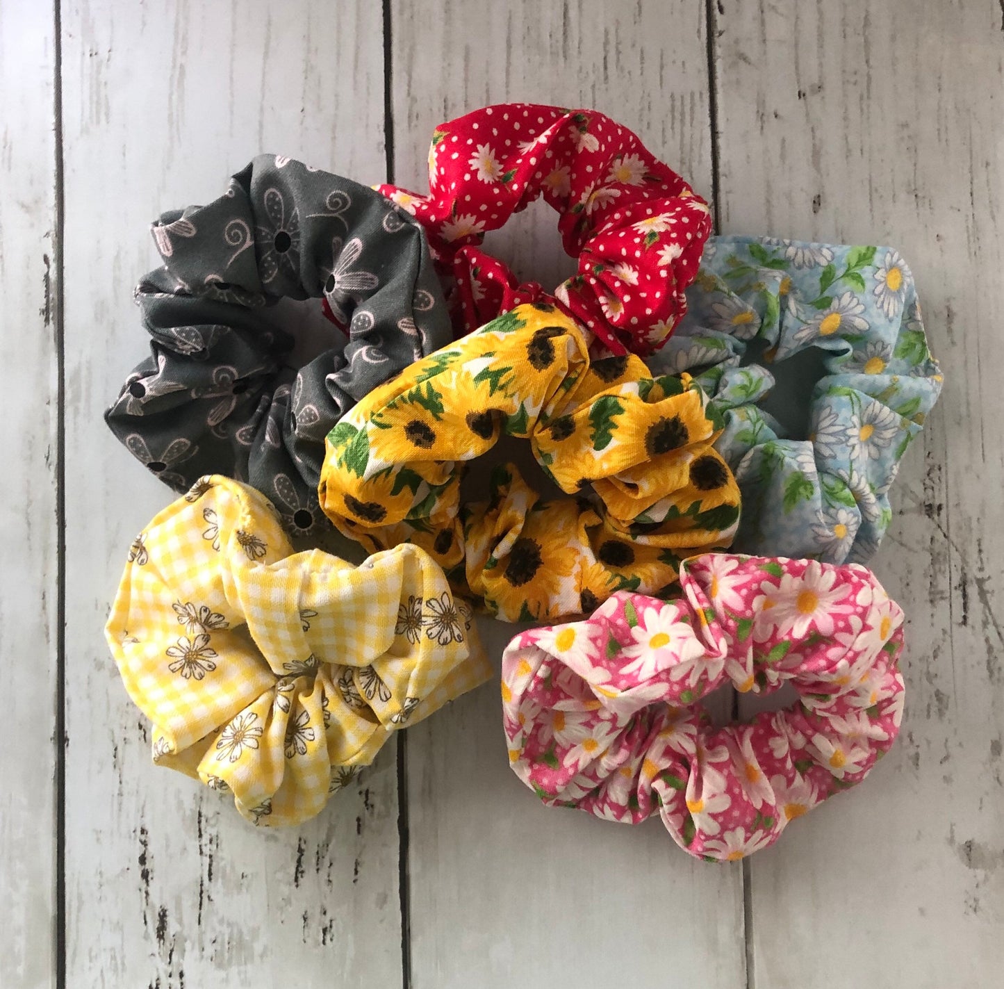 Sunflower/ Daisy Flower Scrunchies