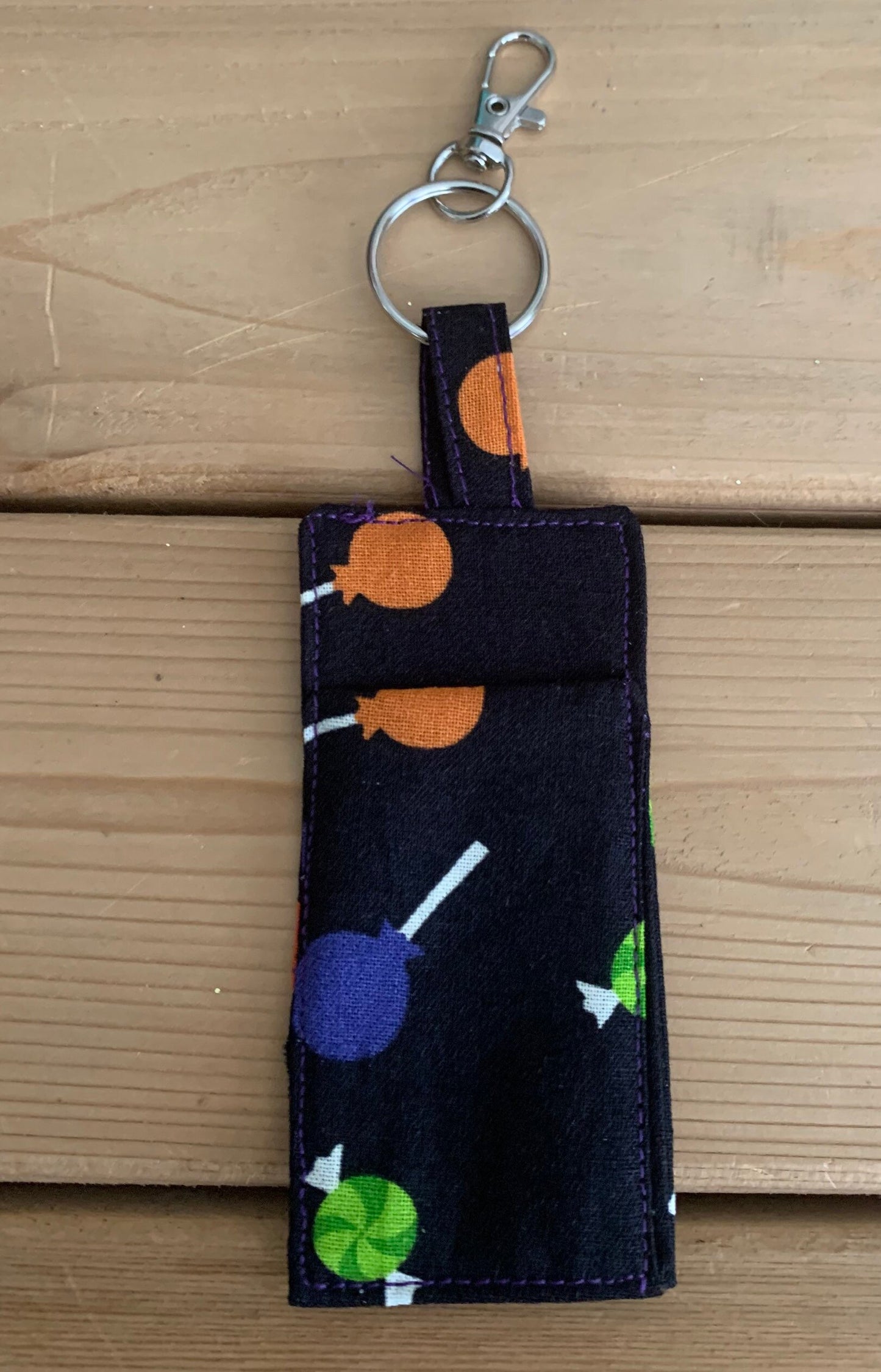 Halloween/ Fall Chapstick holder/ Keyring