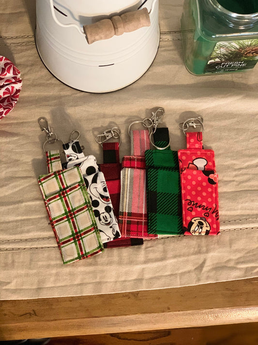 Christmas/Grinch  Holiday chapstick/lip balm holder/ key ring