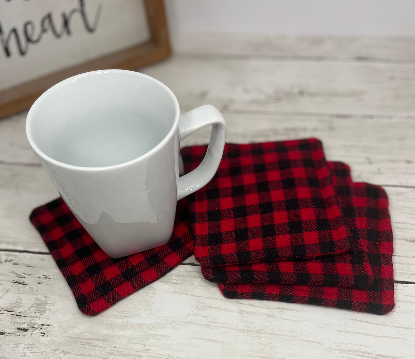 Buffalo Plaid Coasters/Housewarming Gifts/Hostess Gifts/ Farmhouse