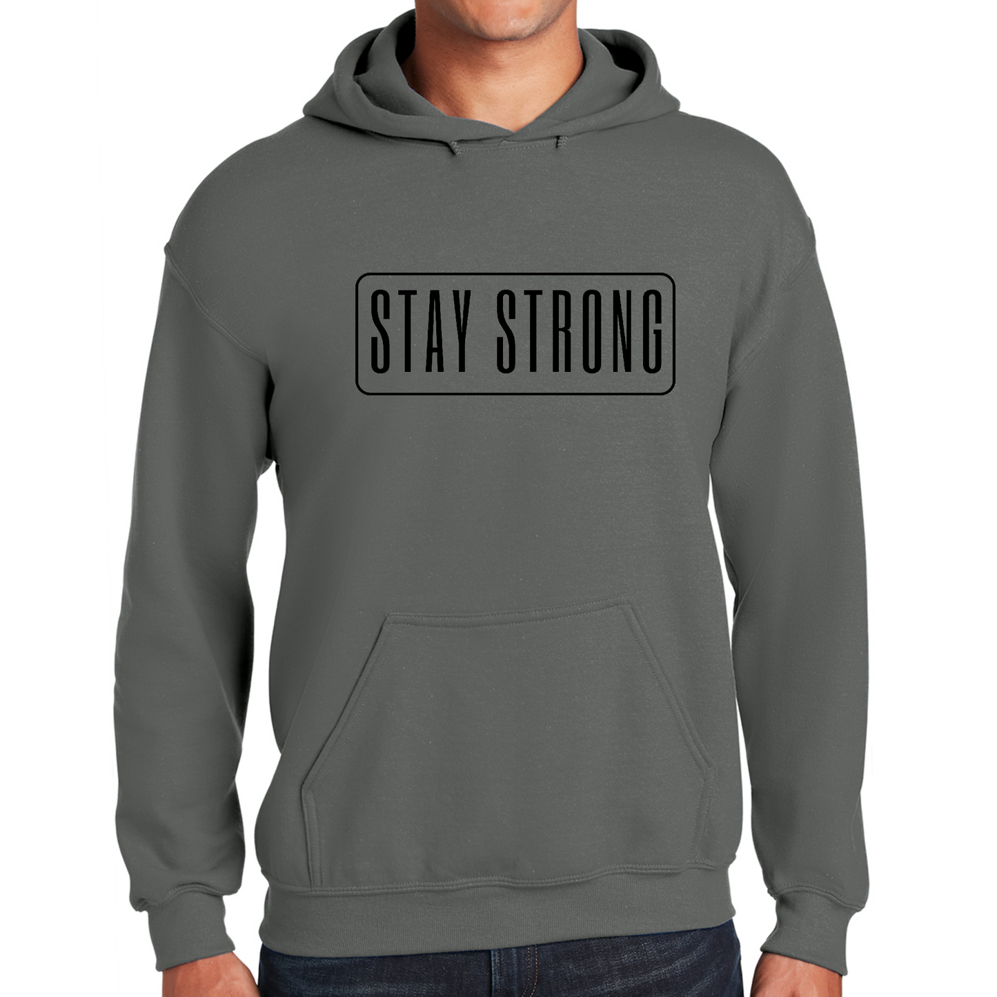 Mens Graphic Hoodie Stay Strong Print