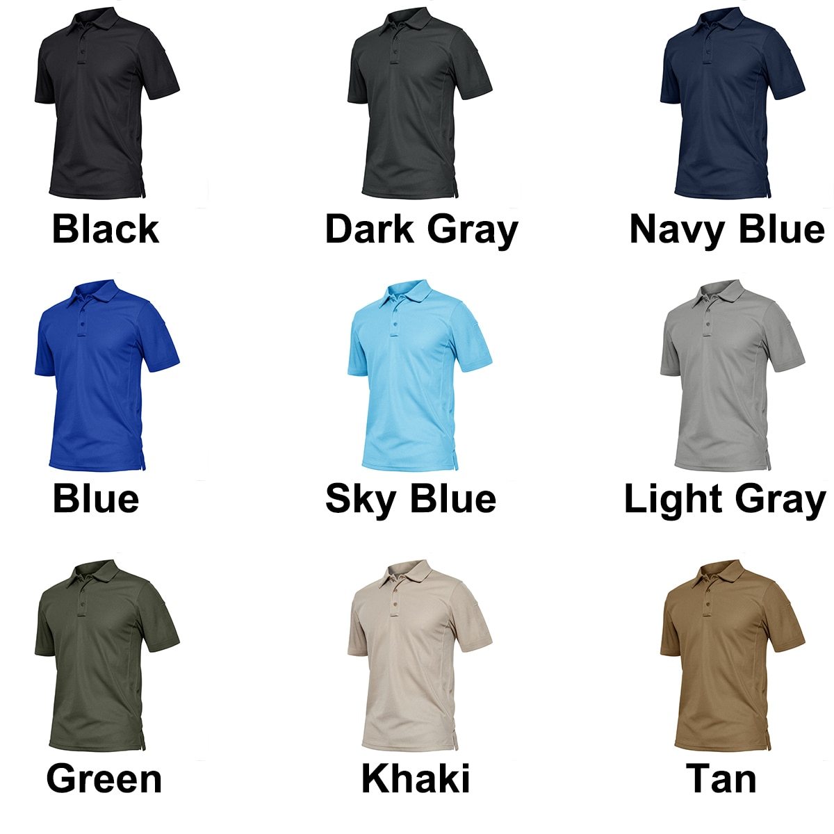 Summer Polo Shirts Mens Short Sleeve T-shirt Quick Dry Army Tactical